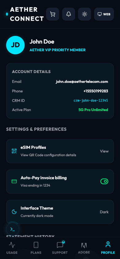 eSIM profile sheet flow
