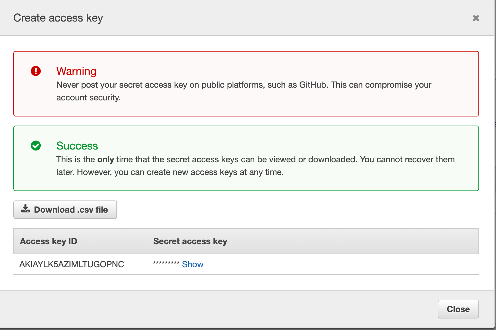 aws access key